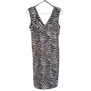 Snap Zebra Midi Sheath Dress Size 11